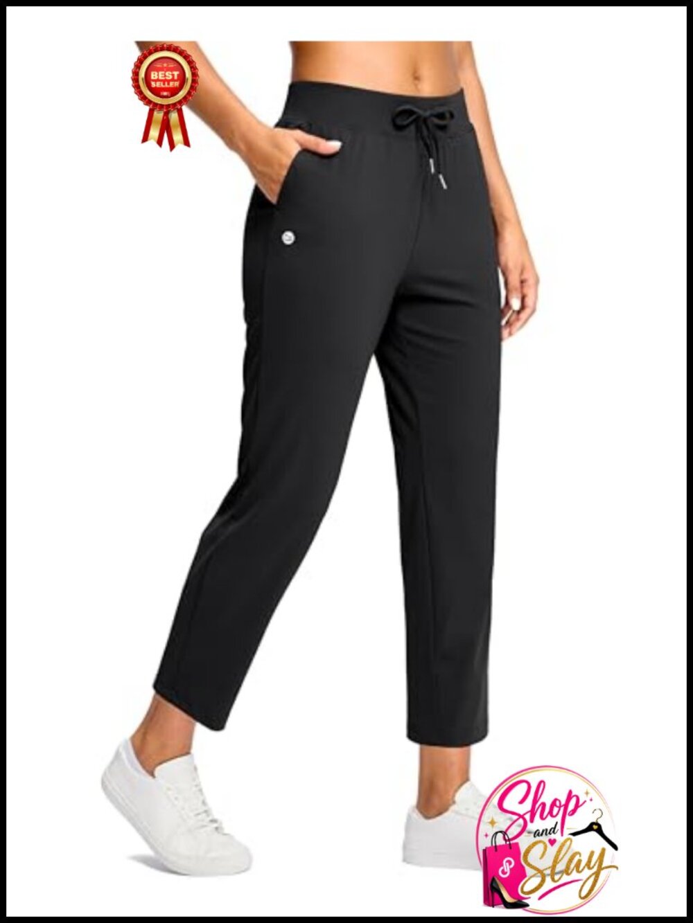 Petite Ankle Pants Stretch Golf Casual 24" 26" Inseam Pockets